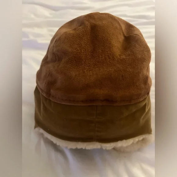 Vintage Hatters and Millinery Workers Union Leather & Sherling Flap Hat - Picture 6 of 10